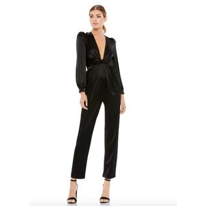Mac Duggal IEENA Sleek Black Long Sleeve Jumpsuit